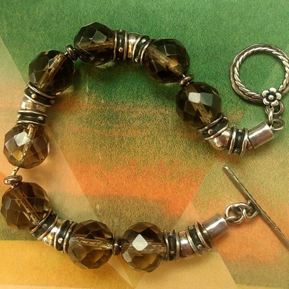 Silpada smoky topaz silver bracelet